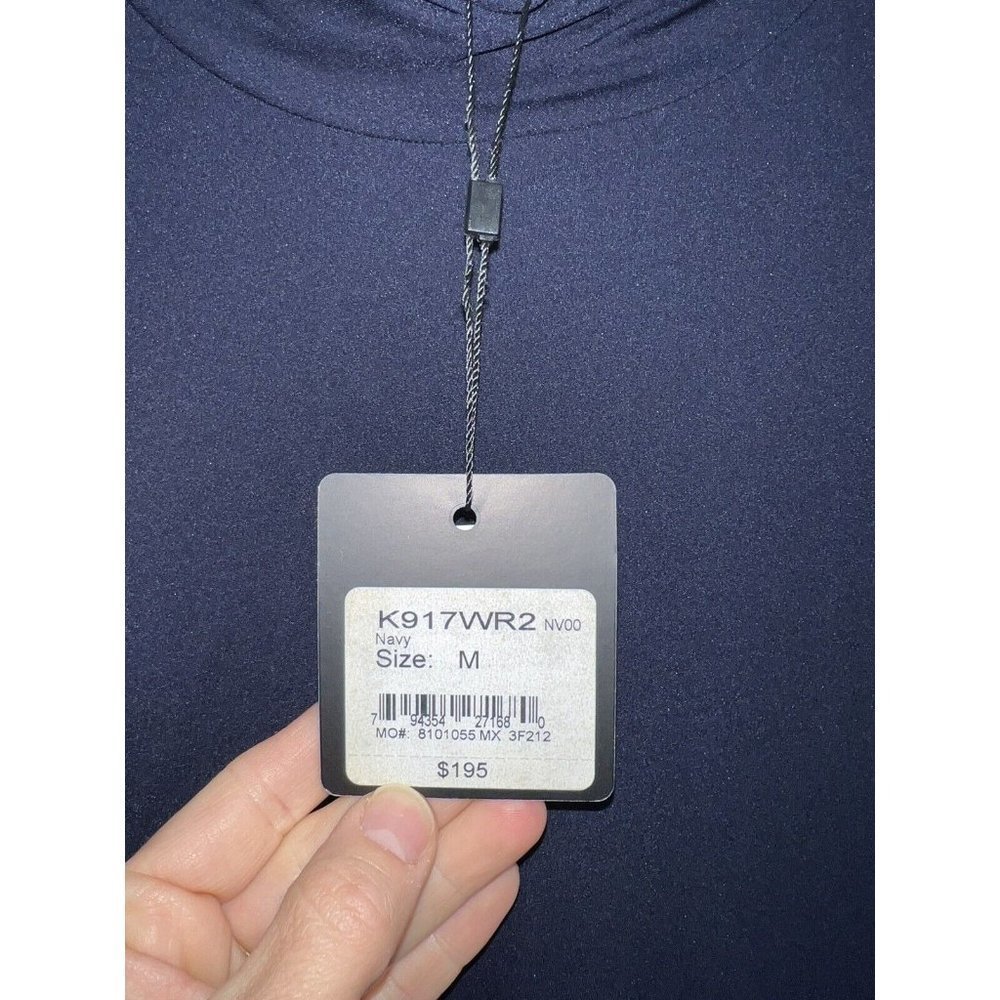 ST.JOHN Basic Shirt Navy Blue Mock Neck Turtle Neck NWTS $195 New Stretchy T - Picture 4 of 10